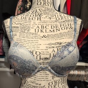 Victoria's Secret Blue and White Lace Bra